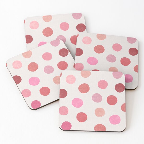 Item preview, Painterly Irregular Multicolored Polka Dots In Birght Pink And Terracotta  designed and sold by EliveraDesigns.