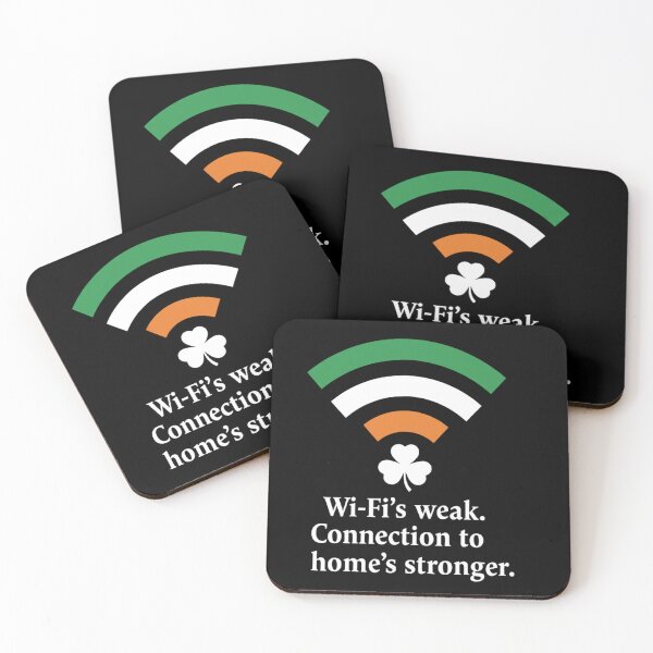 Item preview, Wi-Fi’s Weak — Connection to Home’s Stronger” Irish Minimalist Tee designed and sold by bazstees54.