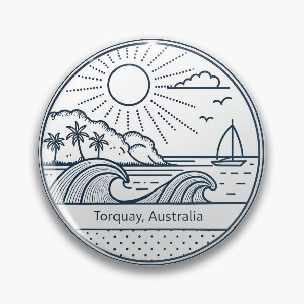 Item preview, Torquay Australia Minimal Line Art  — Coastal Silhouette & Sailboat Design designed and sold by VividOrganica.