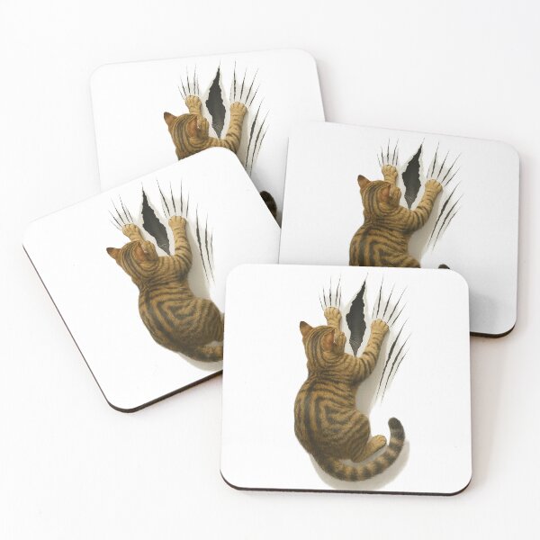 Item preview, Clawing Cat – 3D Realistic Tabby Scratch Effect designed and sold by ceksdesign.