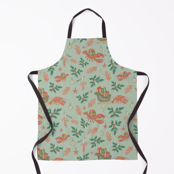 Item preview, Seafoam Coastal Christmas Lobster Pattern – Nautical Holiday Illustration designed and sold by AtelierBrumeArt.