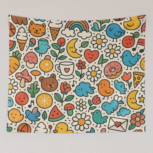 Item preview, Whimsical Chaos – Vibrant Doodle All-Over Print designed and sold by getpressedshirt.