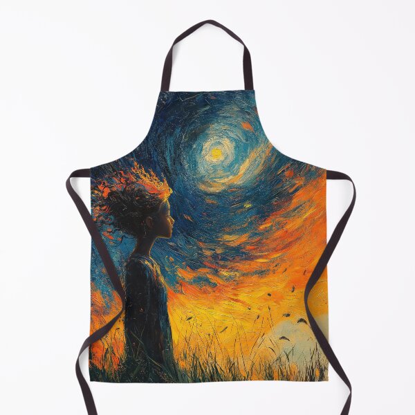 Item preview, Girl in Field with Swirling Sky designed and sold by davidonstudio.