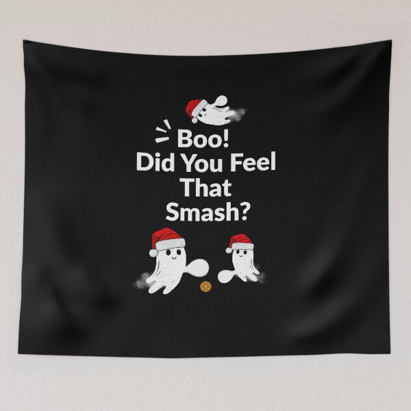 Item preview, Funny Pickleball Ghosts with Santa Hats | Boo! Did You Feel That Smash? | Halloween Christmas Crossover Design designed and sold by Ninopic Creations.