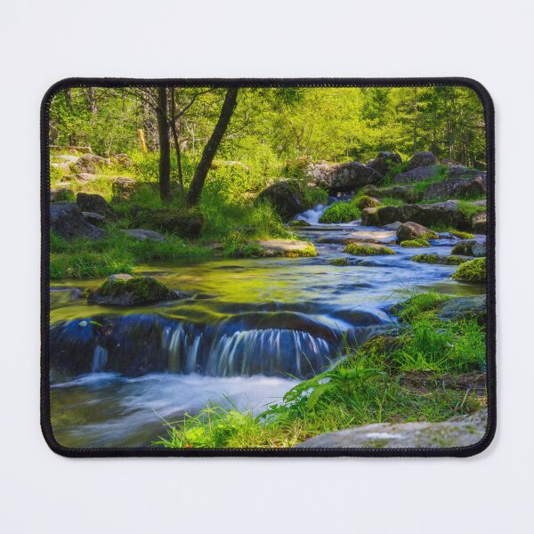 Item preview, Tranquil Mountain Stream Flowing Over Mossy Stones in the Japanese Alps designed and sold by Pix4Japan.