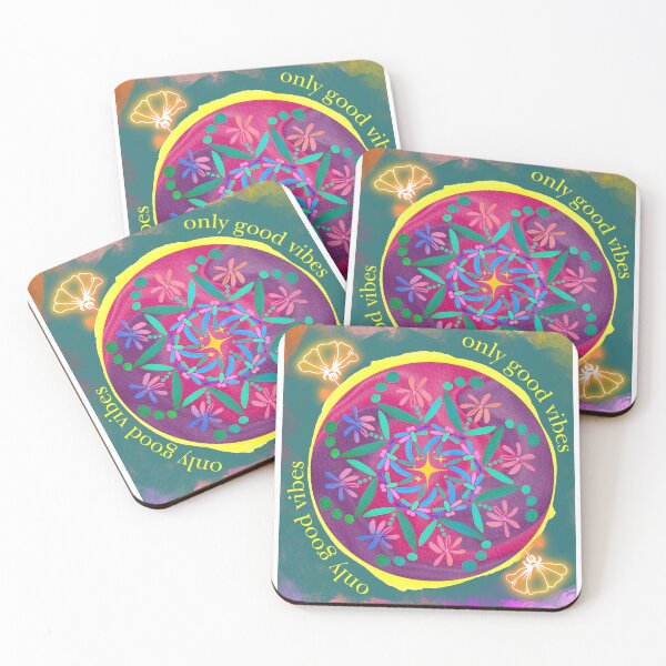 Item preview, Only good vibes happy mandala with good energy and pastel colours designed and sold by HowAboutTee.