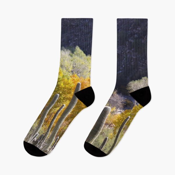 Item preview, Stunning Yellow Leaves And Saguaros  designed and sold by simonjayphotos.