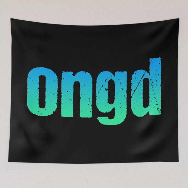Item preview, ongd in Green and Blue Gritty Typography designed and sold by Memes N Lore .