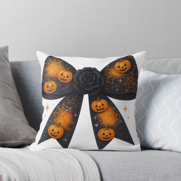 Item preview, Halloween Pumpkin Spiderweb Bow Cute Fall Art designed and sold by ChaaiTee.