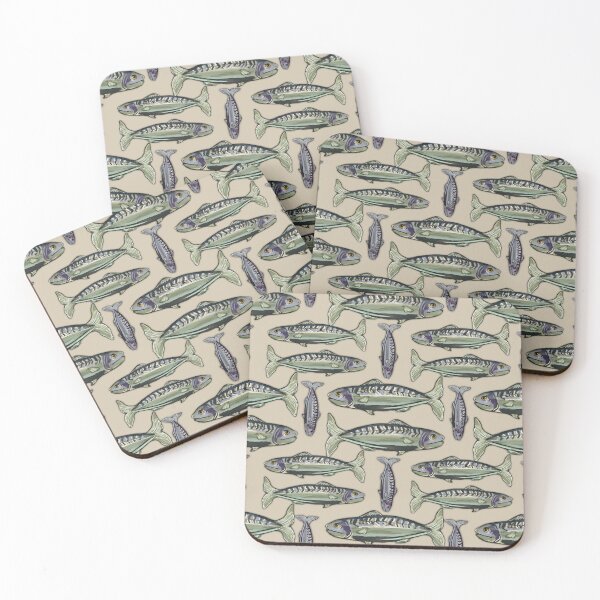 Item preview, Coastal Sand Mackerel Fish Pattern Seamless Ocean Design designed and sold by Almanzart.
