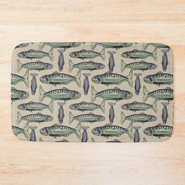 Item preview, Coastal Sand Mackerel Fish Pattern Seamless Ocean Design designed and sold by Almanzart.