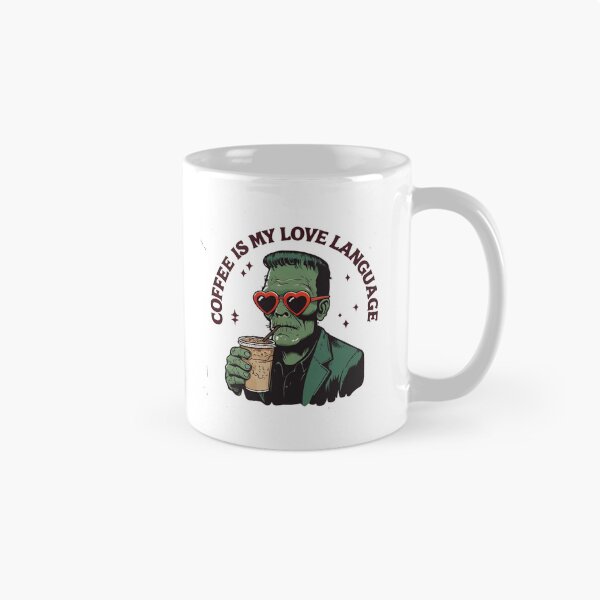 Item preview, Frankenstein Coffee Lover | Retro Monster with Heart Glasses Funny Quote designed and sold by Colorful-Garden.