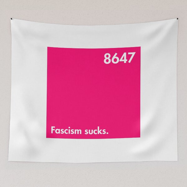 Item preview, Hot Pink Square of Dissent - Fascism sucks - 8647 designed and sold by Thelittlelord.