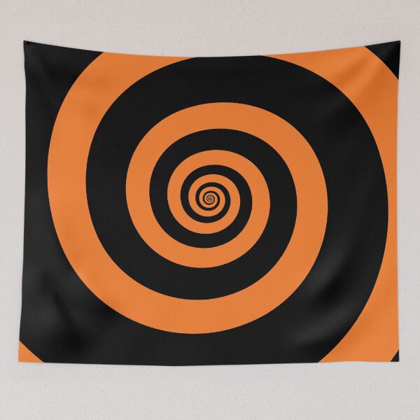Item preview, Black and Orange Hypnotizing Swirl Abstract Illusion Design  designed and sold by patternsoup.
