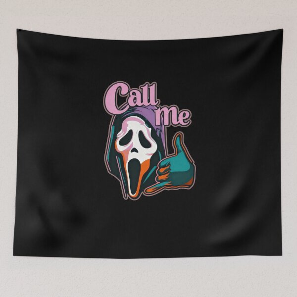 Item preview, Funny Ghost Mask "Call Me" | Retro Spooky Design designed and sold by Cust-tshirts.
