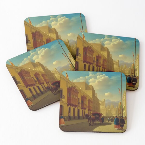 Item preview, Colonial Lima Street under the Golden Sun designed and sold by Black Rex.