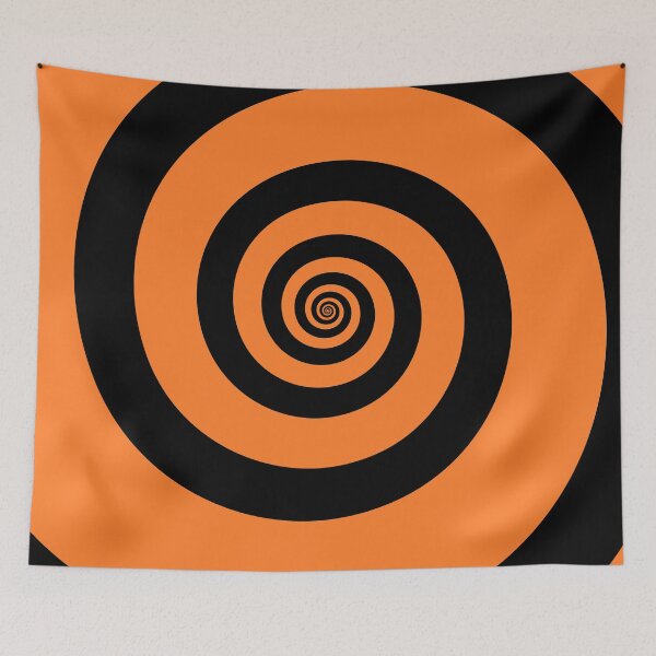 Item preview, Orange and Black Hypnotizing Swirl Abstract Illusion Design  designed and sold by patternsoup.