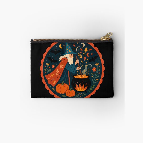 Item preview, Scandinavian Folk Art Wizard – Autumn Cauldron and Pumpkin Magic by heidiannemorris. designed and sold by FOLK ART FUSION by heidiannemorris.