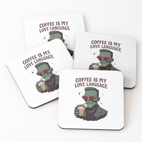 Item preview, Frankenstein Coffee Lover | Retro Monster with Heart Glasses Funny Quote designed and sold by Colorful-Garden.