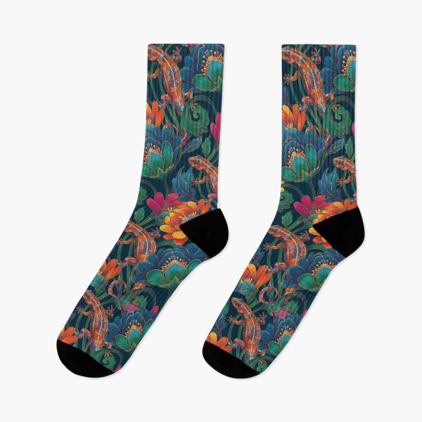 Item preview, Salamanders Among Multicolored Flowers designed and sold by Ciervo Primavera.