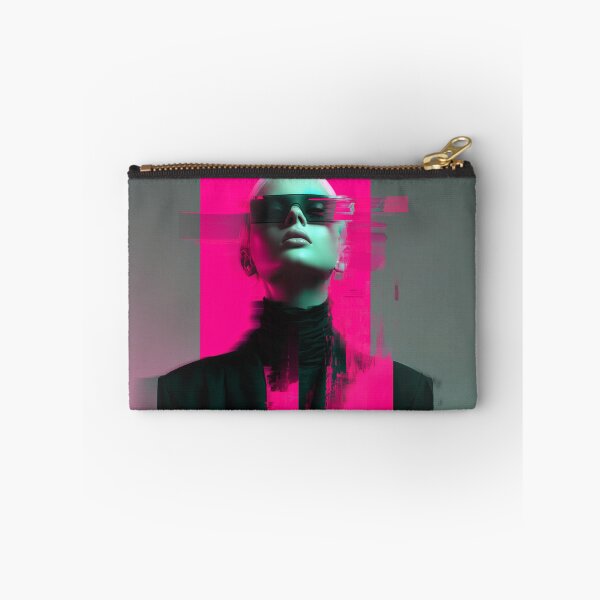 Item preview, Surreal Neon Glitch Fashion Model Portrait designed and sold by TheColorKey.