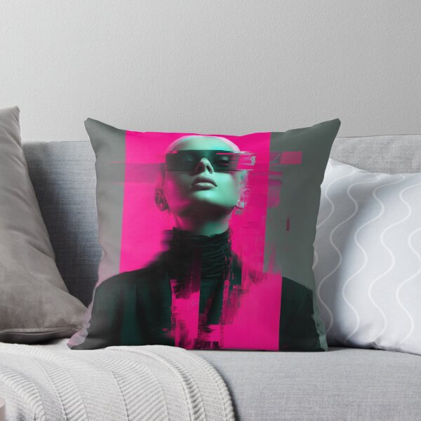Item preview, Surreal Neon Glitch Fashion Model Portrait designed and sold by TheColorKey.