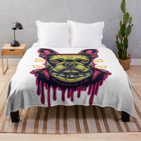 Item preview, Neon Frankenstein French Bulldog – Spooky Pet Halloween Art designed and sold by snoezelstudio.