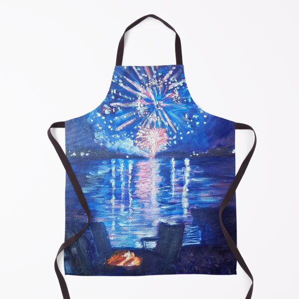 Item preview, Fourth of July Fireworks on the Lake - Oil Painting Impressionist designed and sold by larrypnts.