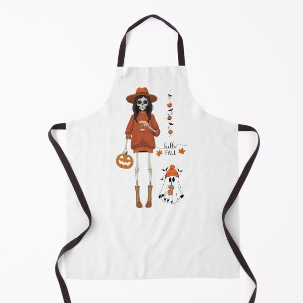 Item preview, A stylish skeleton girl sipping pumpkin coffee. Happy Halloween! IV designed and sold by YvkafromPoland.