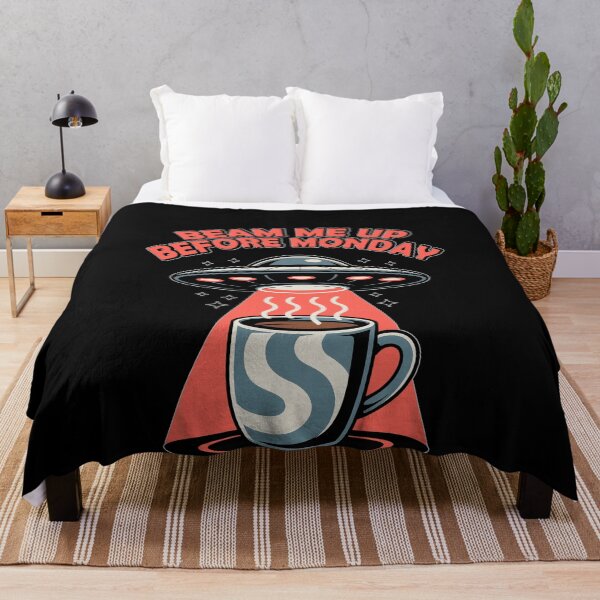 Item preview, Beam Me Up Before Monday Funny Coffee UFO Design designed and sold by DeesDeesigns.