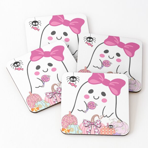 Item preview, Cute Baby Ghost with Pink Bow and Spider Friends  designed and sold by Seeshellspace Designs.