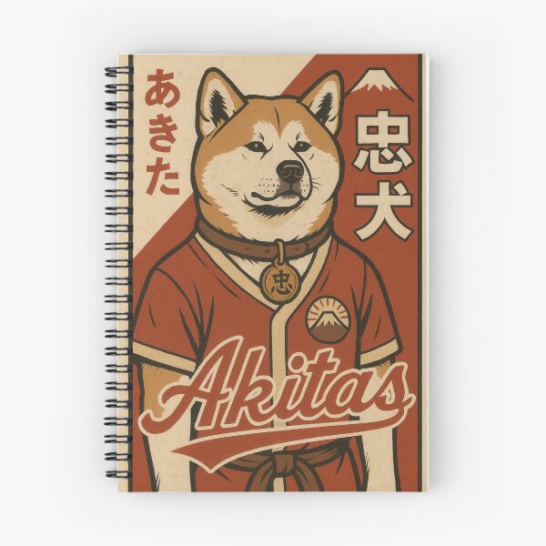 Item preview, Akita Japanese Vintage Loyal Dog Poster designed and sold by Flying Doggo.