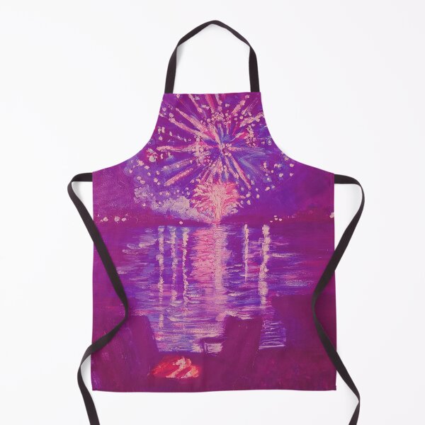 Item preview, Magenta Fourth of July Fireworks on the Lake - Oil Painting Impressionist designed and sold by larrypnts.