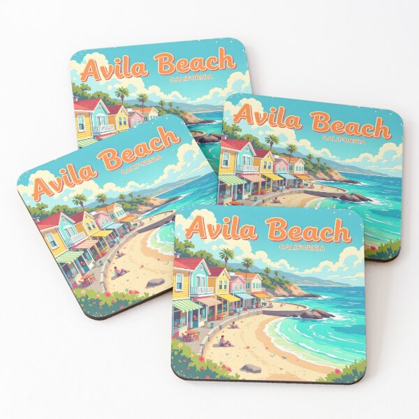 Item preview, Avila Beach, California: Vintage-Style Painterly Travel Poster designed and sold by LSVart.
