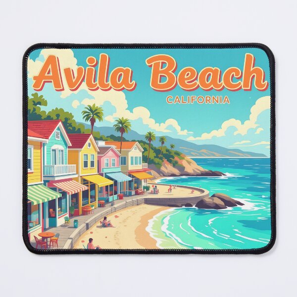 Item preview, Avila Beach, California: Vintage-Style Painterly Travel Poster designed and sold by LSVart.