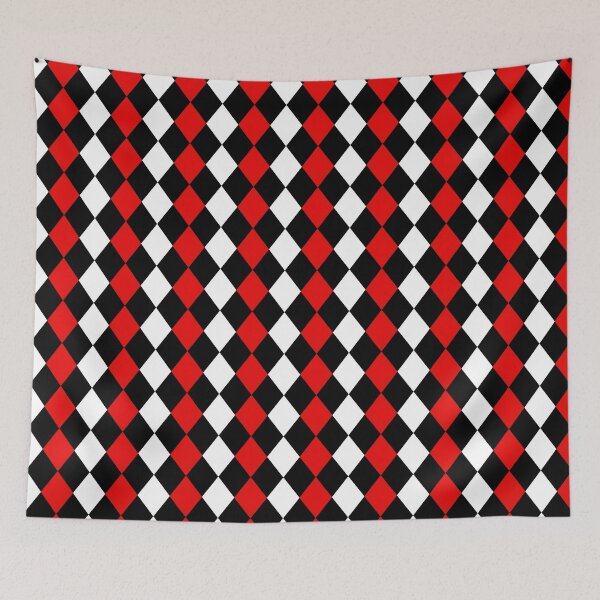 Item preview, Black Red White Harlequin Diamonds All Over designed and sold by Feeling Artsy.