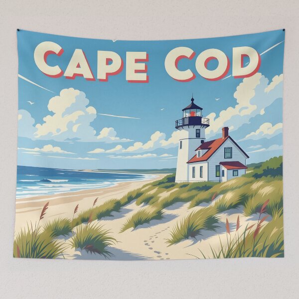 Item preview, Cape Cod: Vintage-Style Painterly Travel Poster designed and sold by LSVart.