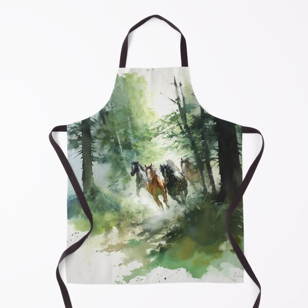 Item preview, A group of wild mustangs galloping through a sun-dappled forest Horses in Motion designed and sold by CDC40.