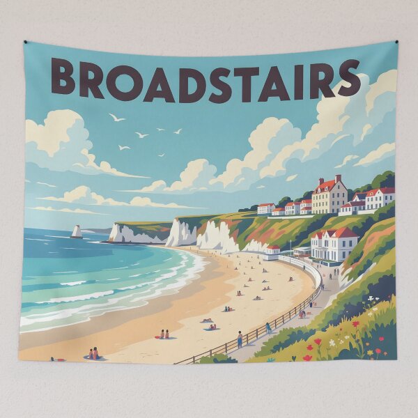 Item preview, Broadstairs, Kent: Vintage-Style Painterly Travel Poster designed and sold by LSVart.
