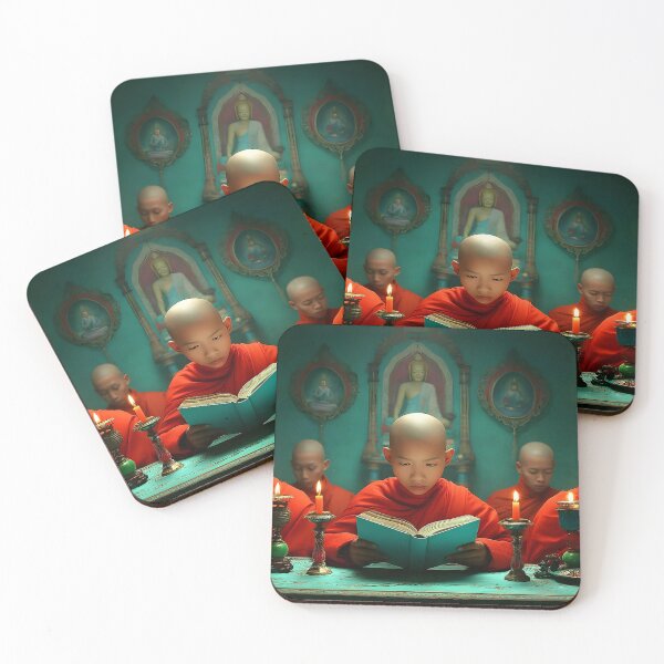 Item preview, Serene Monks Reading in Tranquil Sanctuary designed and sold by Artessie.