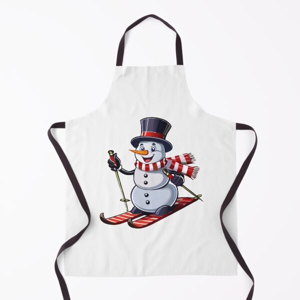 Item preview, Snowman on skis in a top hat with a striped scarf, A cheerful snowman wearing a top hat and striped scarf is actively skiing designed and sold by Danler.