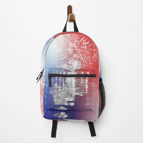 Item preview, Red White, and Blue Fourth of July Fireworks on the Lake - Oil Painting Impressionist designed and sold by larrypnts.