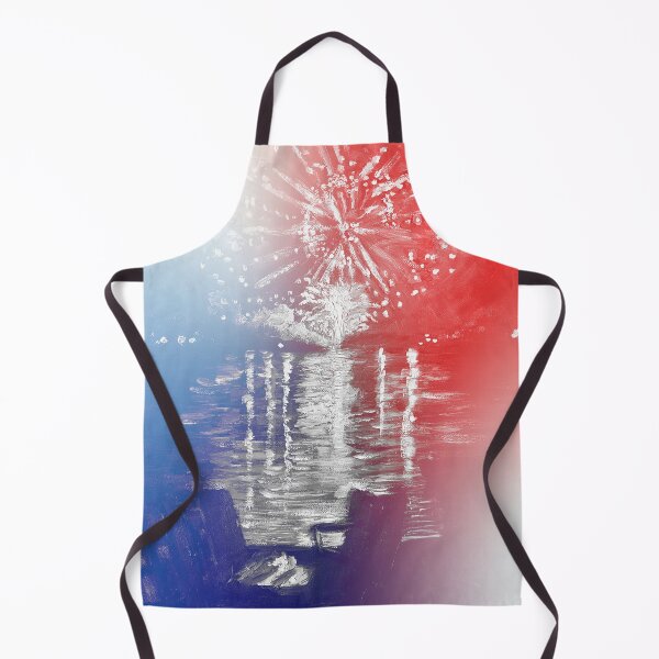 Item preview, Red White, and Blue Fourth of July Fireworks on the Lake - Oil Painting Impressionist designed and sold by larrypnts.