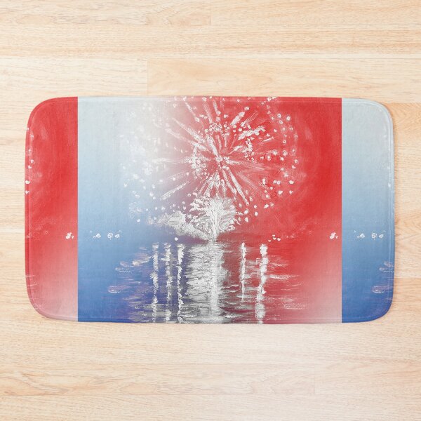 Item preview, Red White, and Blue Fourth of July Fireworks on the Lake - Oil Painting Impressionist designed and sold by larrypnts.