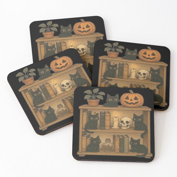 Item preview, autumn black cats  designed and sold by szydelkowanika.