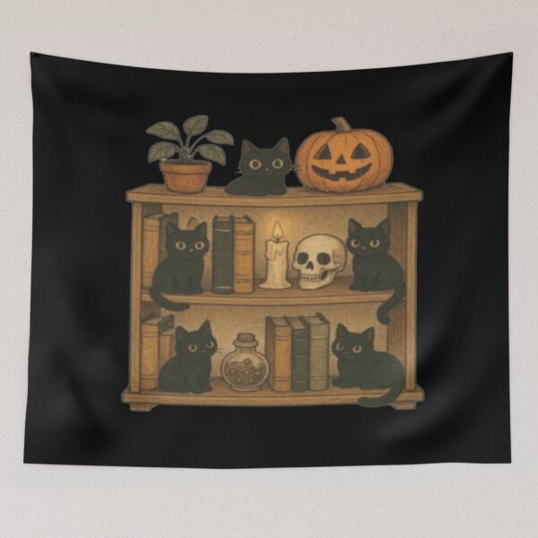 Item preview, autumn black cats  designed and sold by szydelkowanika.