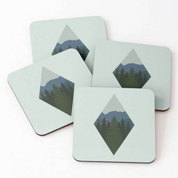 Item preview, Mountains with trees designed and sold by Jenny Vin Creates.