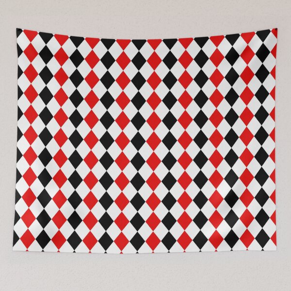 Item preview, Black Red White Harlequin Diamonds All Over designed and sold by Feeling Artsy.