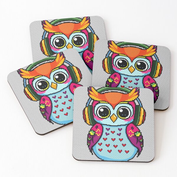 Item preview, Colorful Kawaii Owl with Headphones – Cute Music Lover Design designed and sold by MiraLumeStudio.