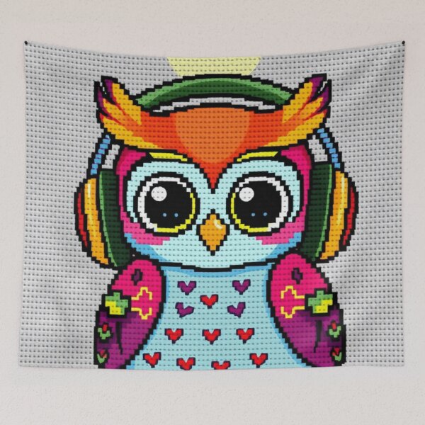 Item preview, Colorful Kawaii Owl with Headphones – Cute Music Lover Design designed and sold by MiraLumeStudio.